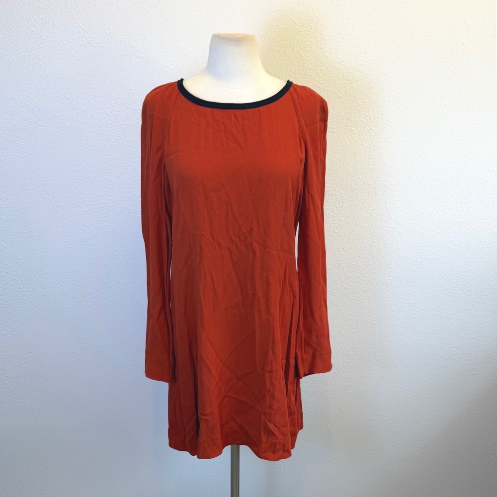 FLAW Marni Made In Italy Orange Long Sleeve Dress Womens 42 S/M Quiet Luxury